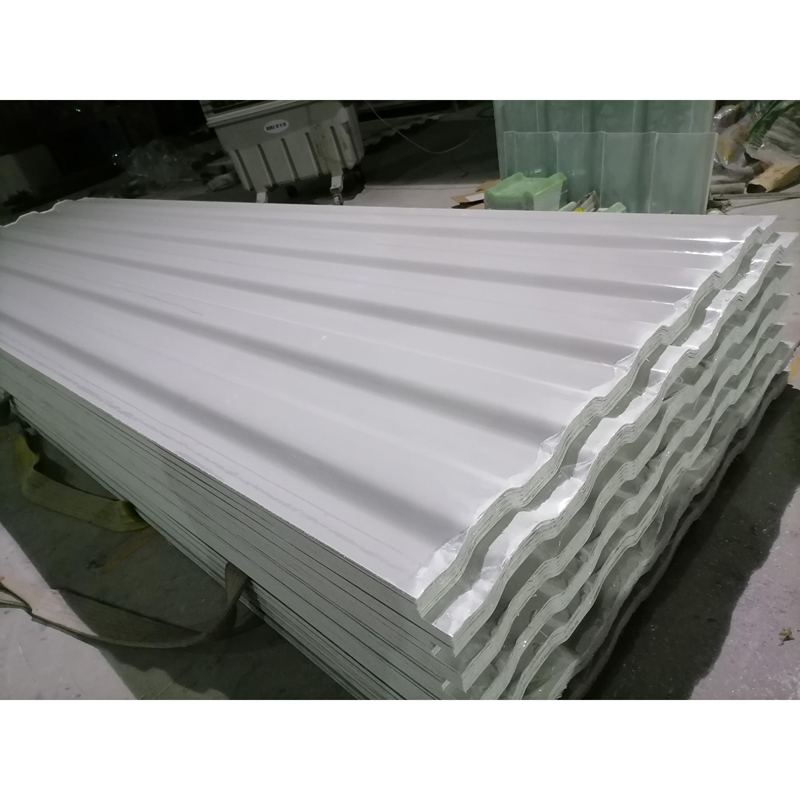 Lámina de fibra corrugada blanca para techos