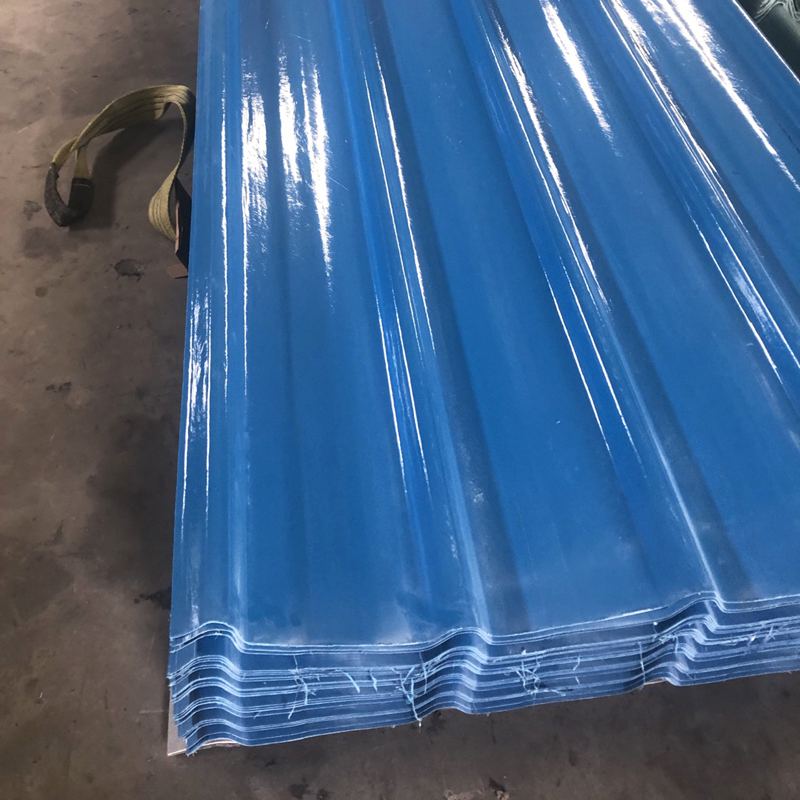 blue fiberglass roof panel