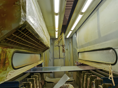 metal honeycomb panel glue spraying